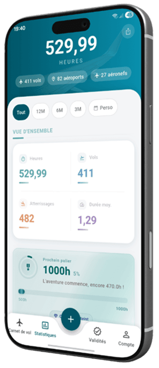 Écran des statistiques AerisLog